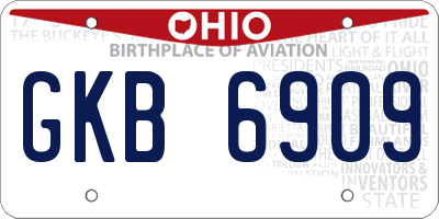 OH license plate GKB6909