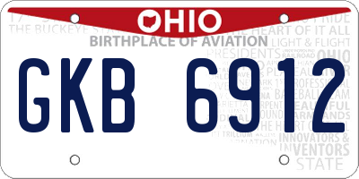 OH license plate GKB6912