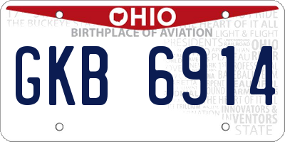 OH license plate GKB6914