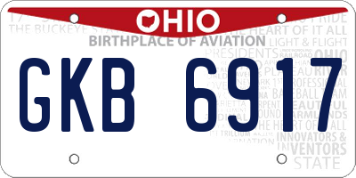 OH license plate GKB6917