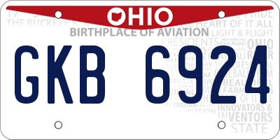 OH license plate GKB6924