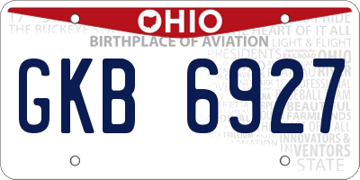 OH license plate GKB6927