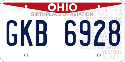 OH license plate GKB6928