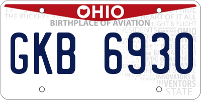 OH license plate GKB6930