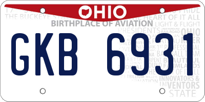 OH license plate GKB6931