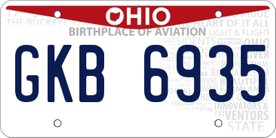 OH license plate GKB6935
