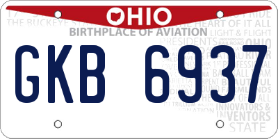 OH license plate GKB6937