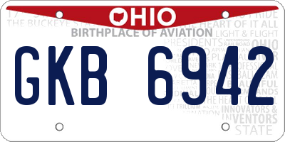 OH license plate GKB6942