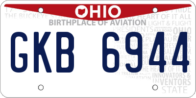 OH license plate GKB6944