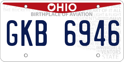 OH license plate GKB6946