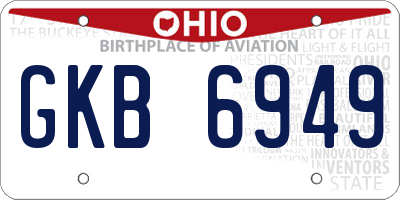 OH license plate GKB6949