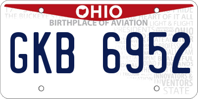 OH license plate GKB6952