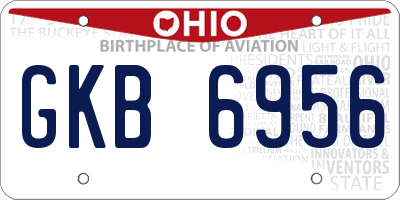 OH license plate GKB6956