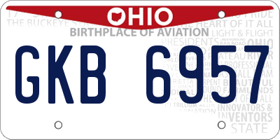 OH license plate GKB6957