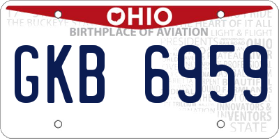 OH license plate GKB6959