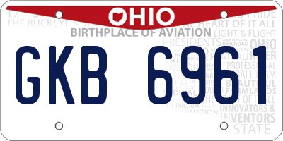 OH license plate GKB6961