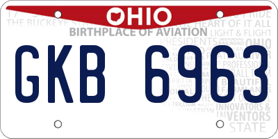 OH license plate GKB6963