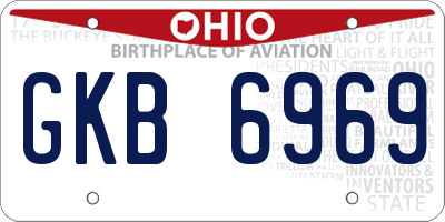 OH license plate GKB6969
