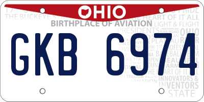 OH license plate GKB6974