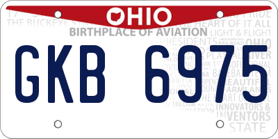 OH license plate GKB6975