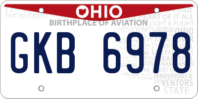 OH license plate GKB6978