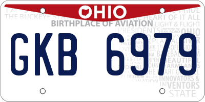 OH license plate GKB6979