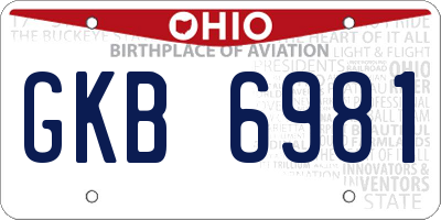 OH license plate GKB6981