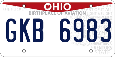 OH license plate GKB6983