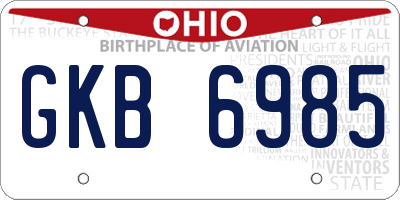 OH license plate GKB6985