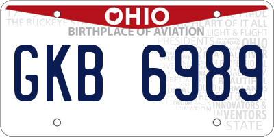 OH license plate GKB6989