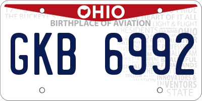 OH license plate GKB6992
