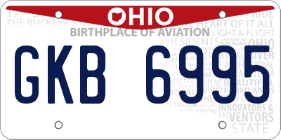 OH license plate GKB6995