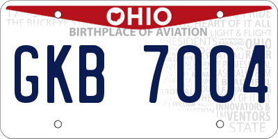 OH license plate GKB7004