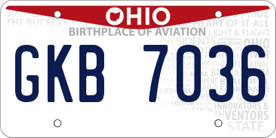 OH license plate GKB7036