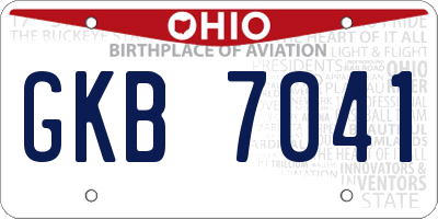 OH license plate GKB7041