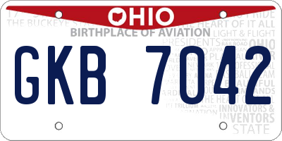 OH license plate GKB7042