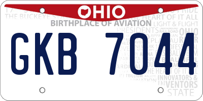 OH license plate GKB7044