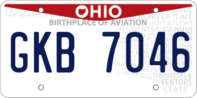 OH license plate GKB7046