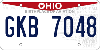 OH license plate GKB7048