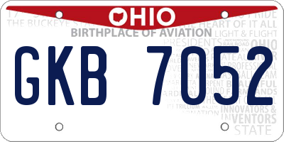 OH license plate GKB7052