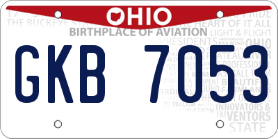 OH license plate GKB7053