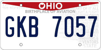 OH license plate GKB7057