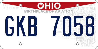 OH license plate GKB7058