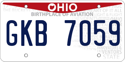 OH license plate GKB7059