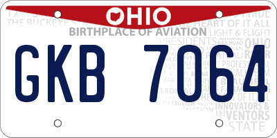 OH license plate GKB7064