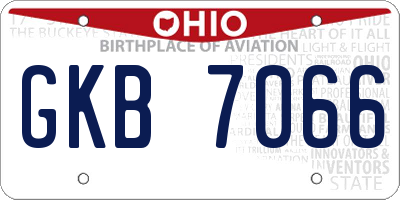 OH license plate GKB7066