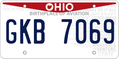 OH license plate GKB7069
