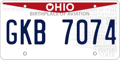 OH license plate GKB7074