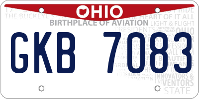OH license plate GKB7083