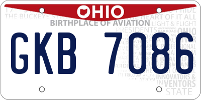 OH license plate GKB7086